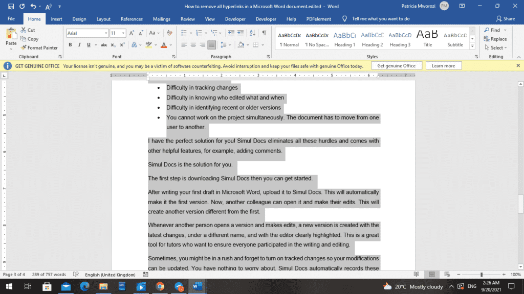 how to move pages in word to a new document